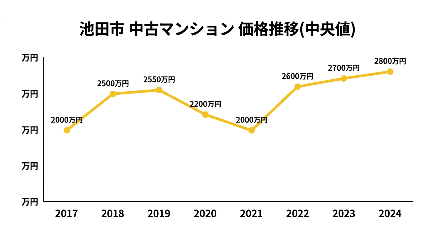 池田市 中古マンション 価格推移(中央値)