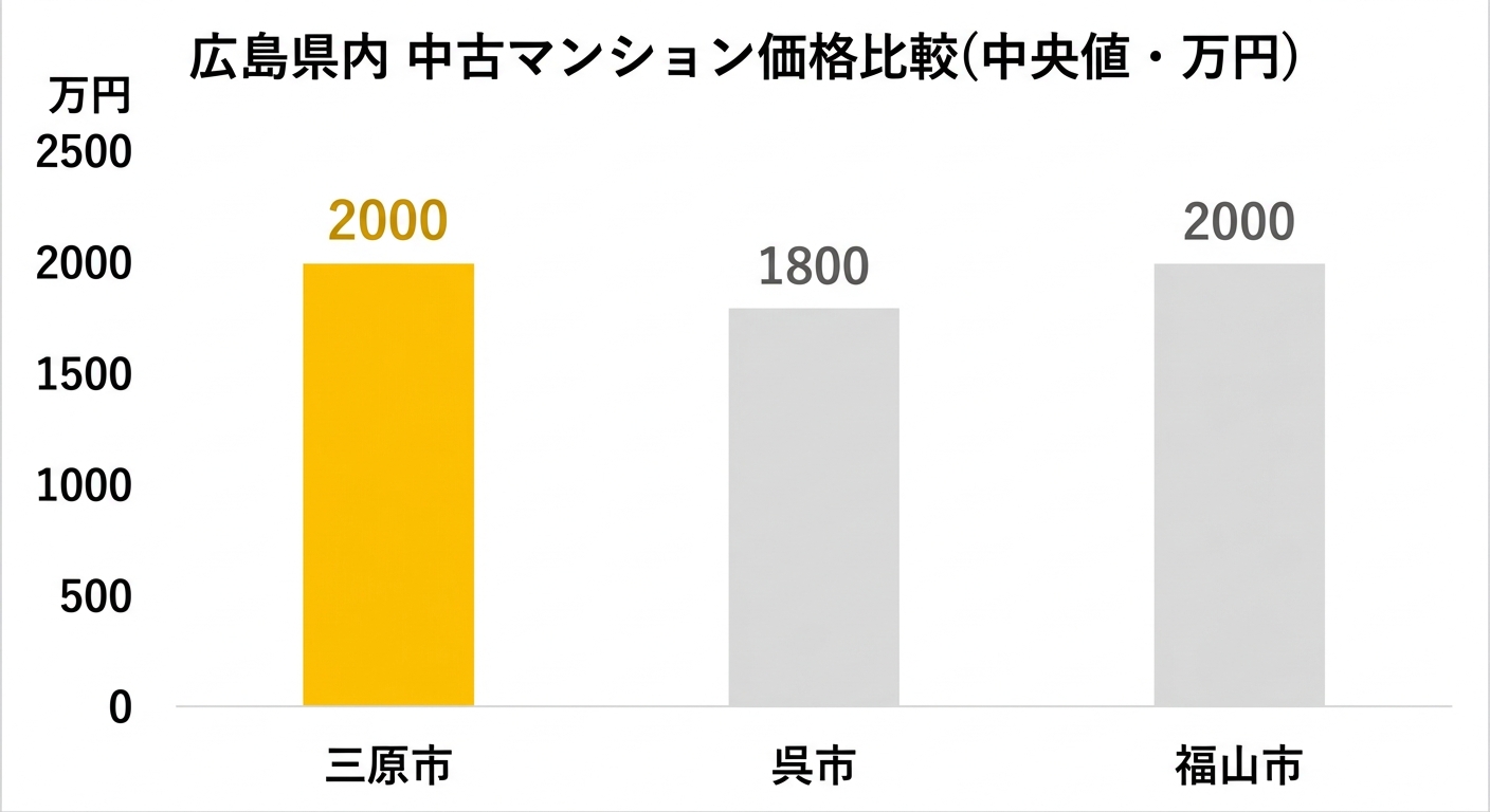広島県内 中古マンション価格比較(三原市・呉市・福山市)