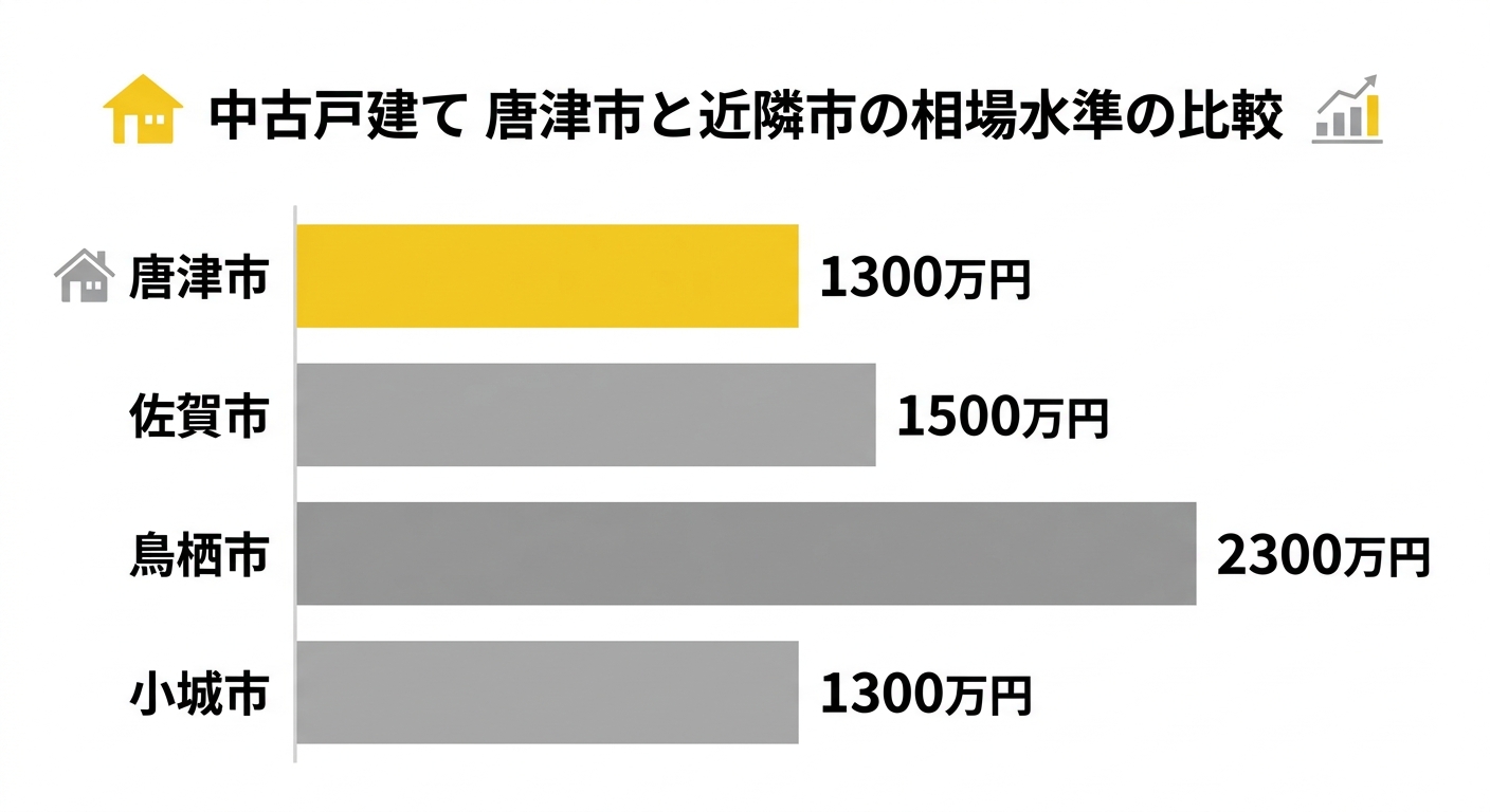 中古戸建て 唐津市と近隣市の相場水準の比較